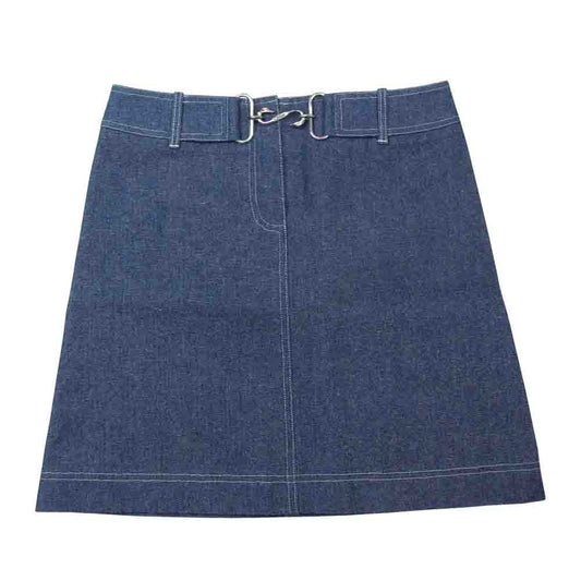 Chloe クロエ 0HJU17-0H043 国内正規品 フランス製 スワンSフック ベルテッド スカート インディゴブルー系 36【美品】【中古】