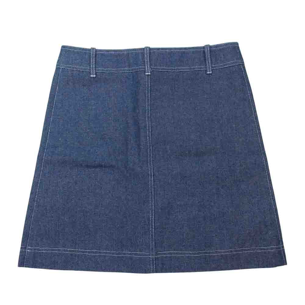 Chloe クロエ 0HJU17-0H043 国内正規品 フランス製 スワンSフック ベルテッド スカート インディゴブルー系 36【美品】【中古】
