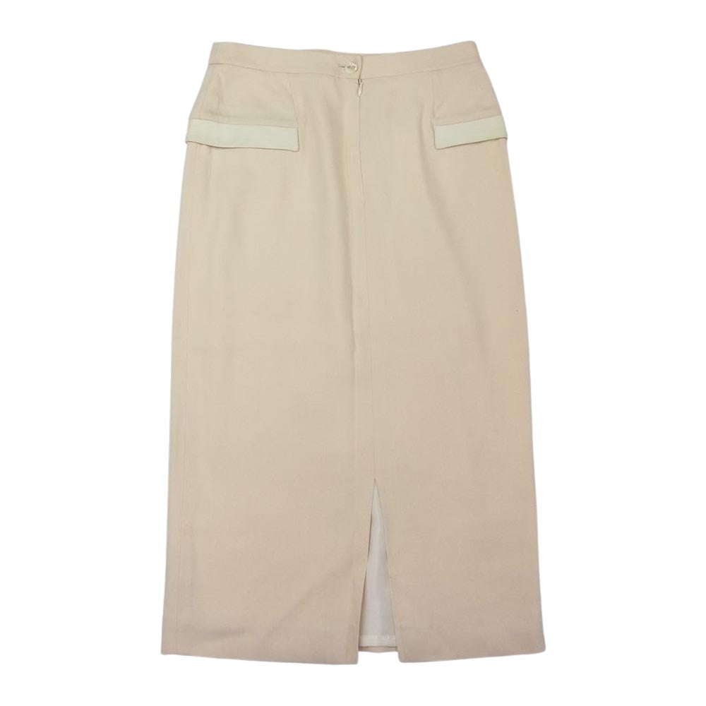 Dior ディオール シルク リボン タイト スカート オフホワイト系 34【中古】