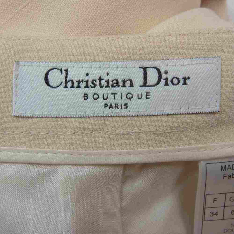 Dior ディオール シルク リボン タイト スカート オフホワイト系 34【中古】