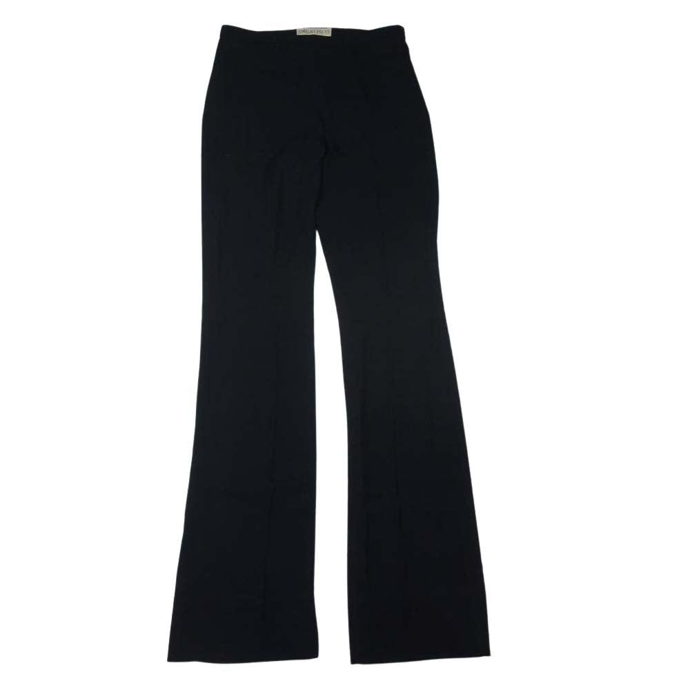 Emilio Pucci エミリオプッチ レーヨン ロング フレア パンツ ブラック系 40【新古品】【未使用】【中古】