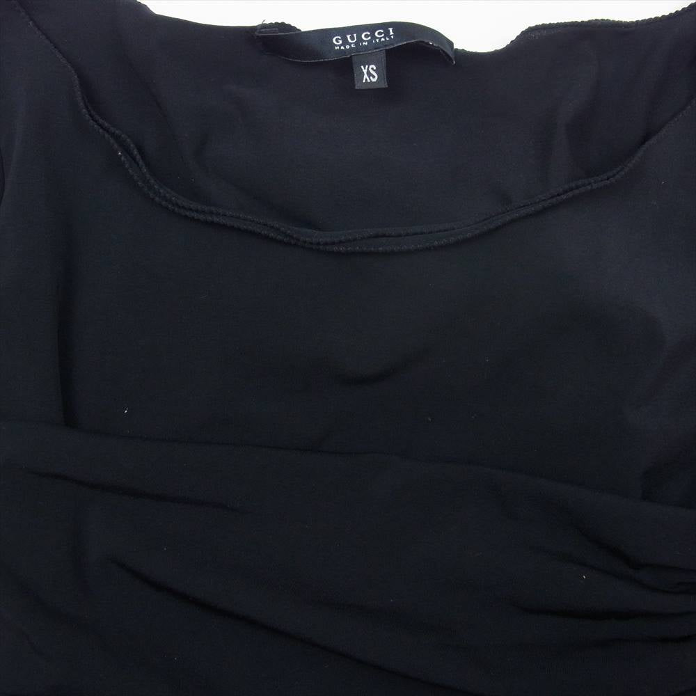GUCCI グッチ Uネック タイト ワンピース 長袖 ブラック系 XS【中古】