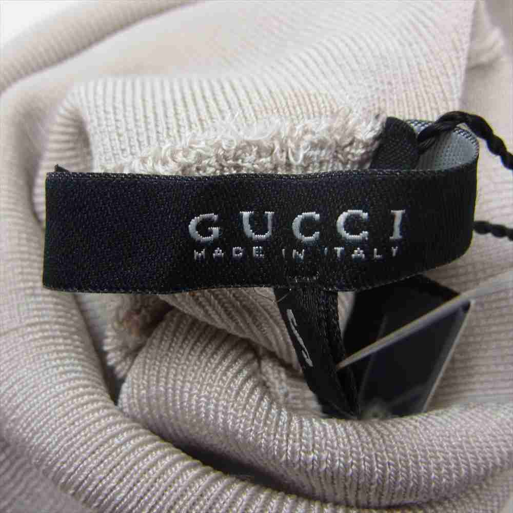 GUCCI グッチ 119381 レーヨン タートルネック ニット グレージュ系 S【新古品】【未使用】【中古】