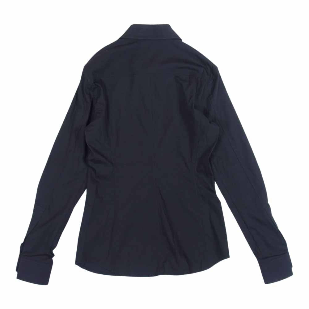 YVES SAINT LAURENT イヴサンローラン rive gauche リヴ・ゴーシュ コットン シャツ ダークブラウン系 F34(XS以下)【新古品】【未使用】【中古】
