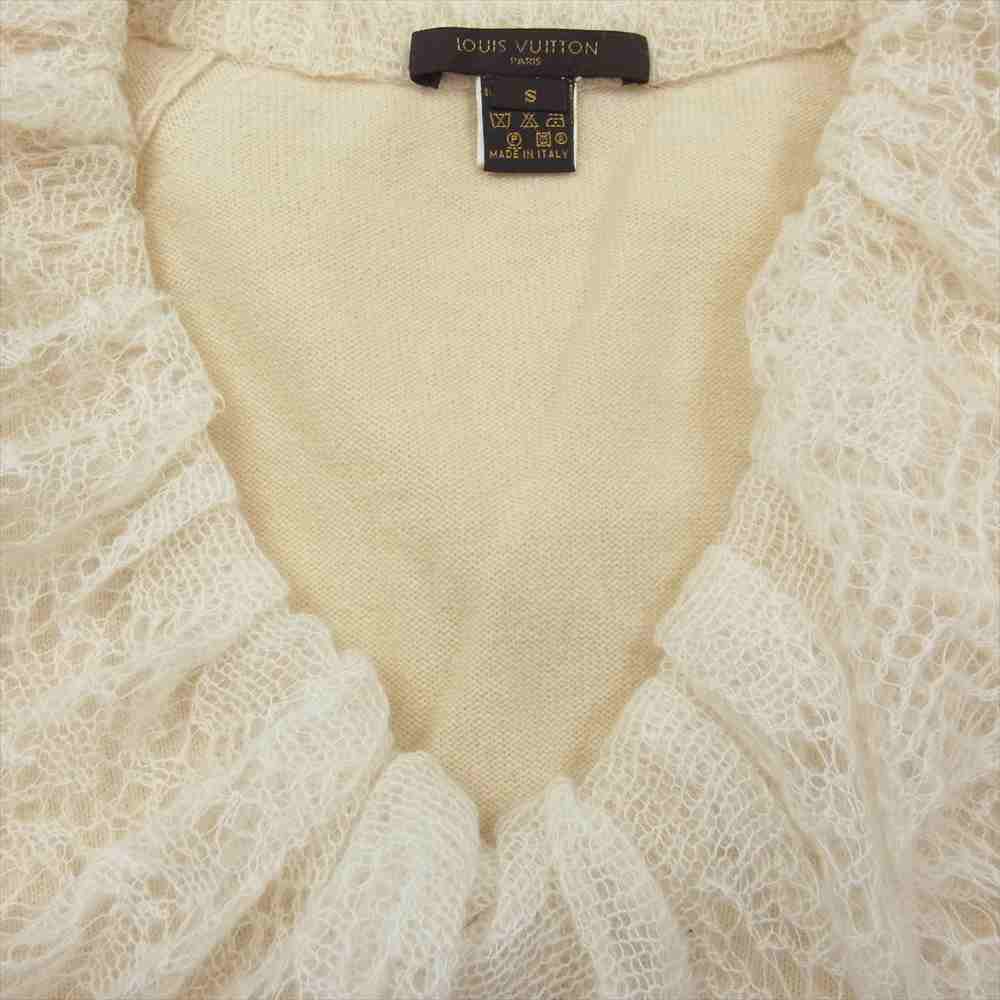 LOUIS VUITTON ルイ・ヴィトン カシミヤ レース Vネック ニット ベージュ系 S【中古】