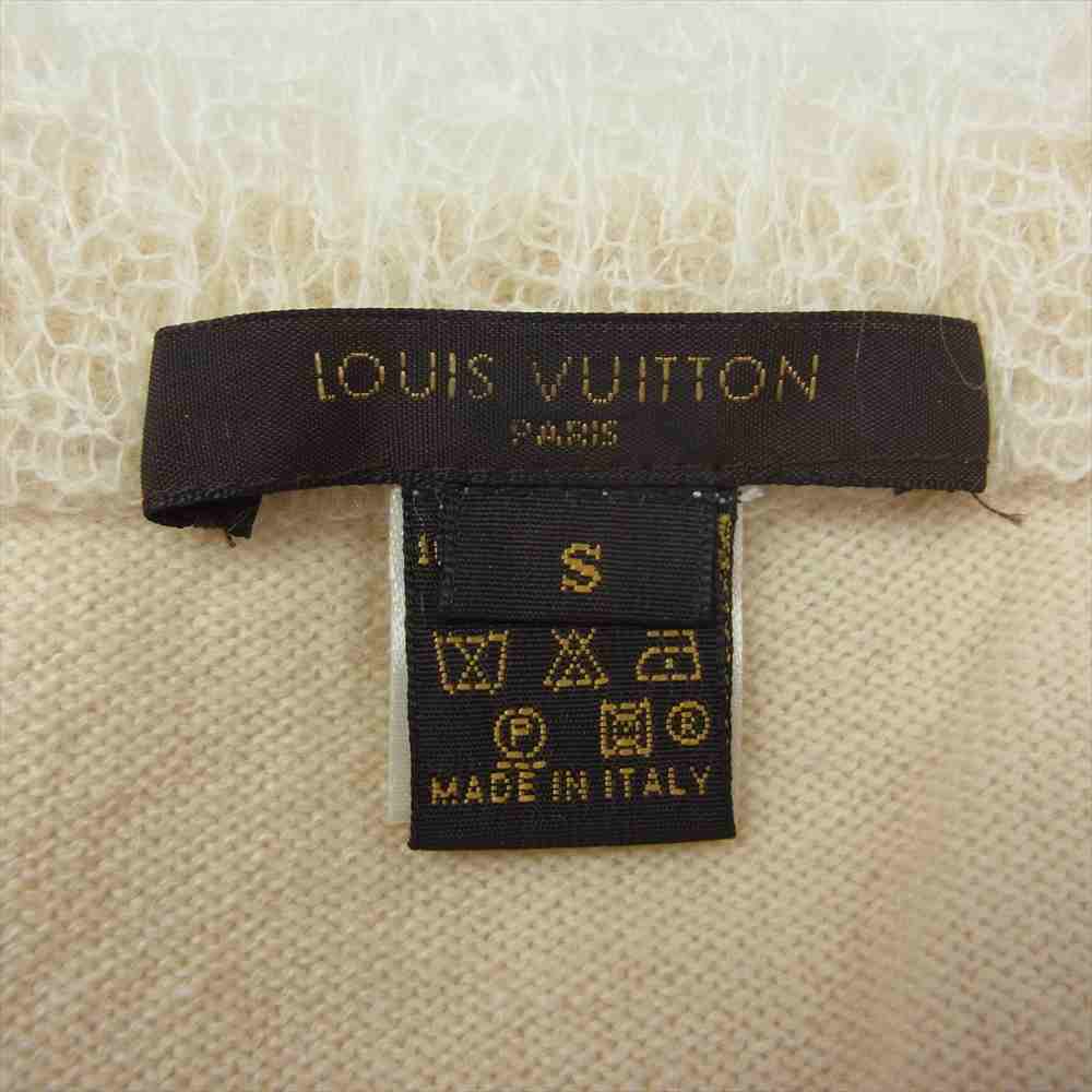 LOUIS VUITTON ルイ・ヴィトン カシミヤ レース Vネック ニット ベージュ系 S【中古】