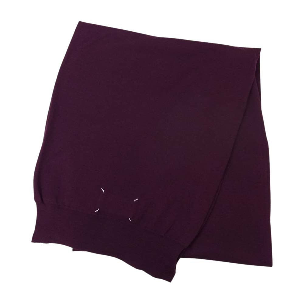 MAISON MARTIN MARGIELA メゾンマルタンマルジェラ 4ライン オールド ここのえタグ 4ステッチ カシミヤ100％ チューブ マフラー ワインレッド系【新古品】【未使用】【中古】
