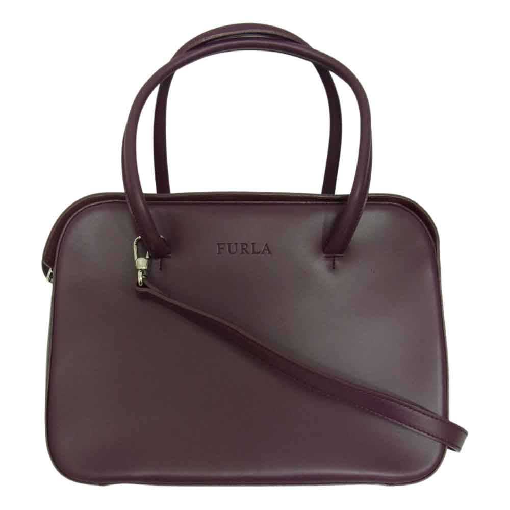 Furla フルラ レザー ショルダー ハンドバック ２WAY パープル系【中古】