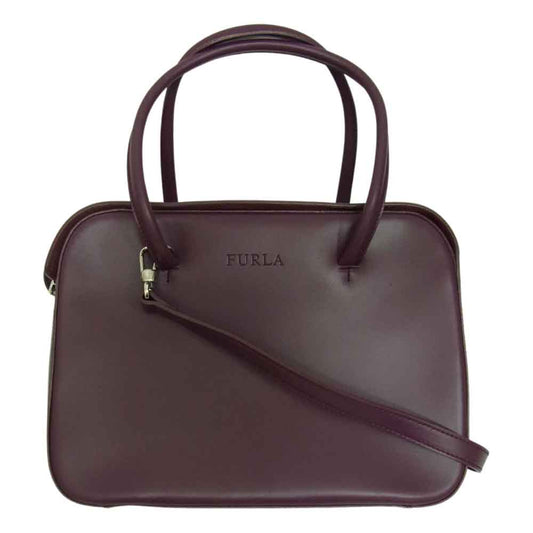 Furla フルラ レザー ショルダー ハンドバック ２WAY パープル系【中古】