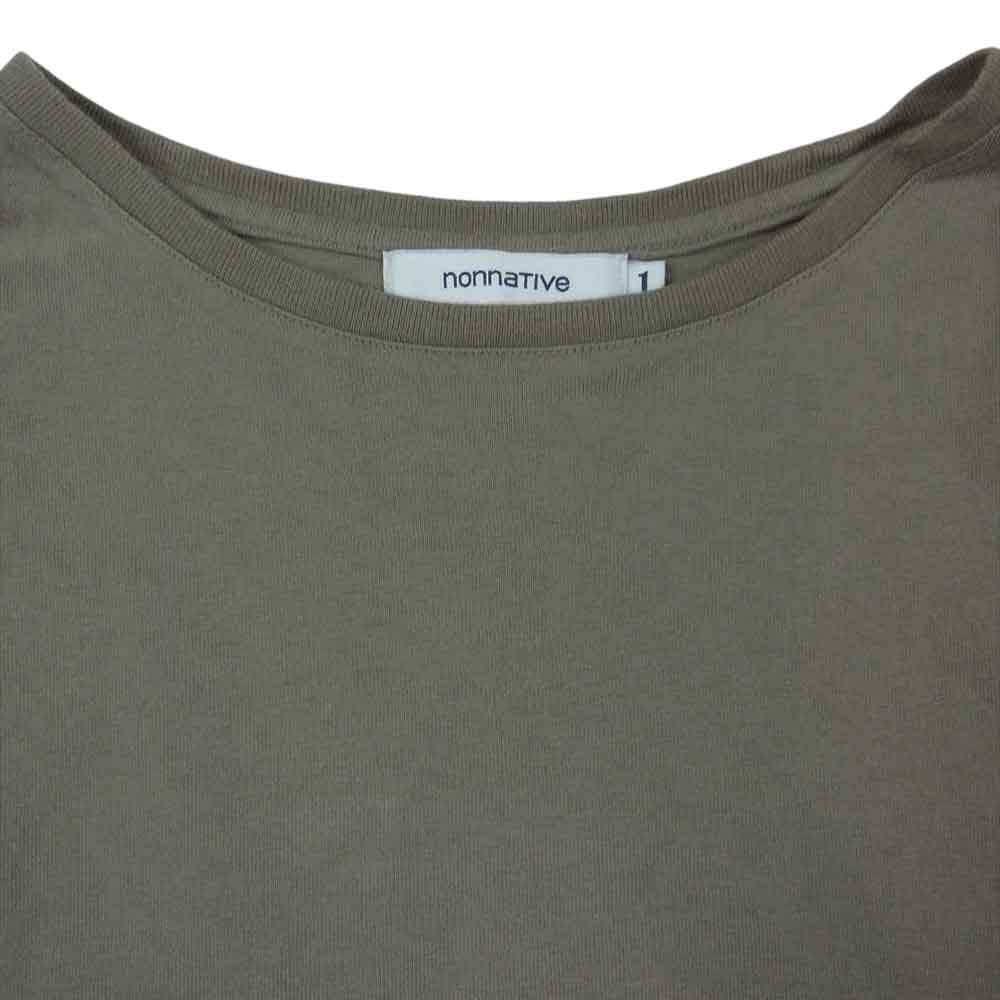 nonnative ノンネイティブ 17AW NN-C3206 CLERK L/S TEE COTTON JERSEY OVERDYED コットン ジャージ オーバーダイ 長袖 Tシャツ カーキ系 1【中古】