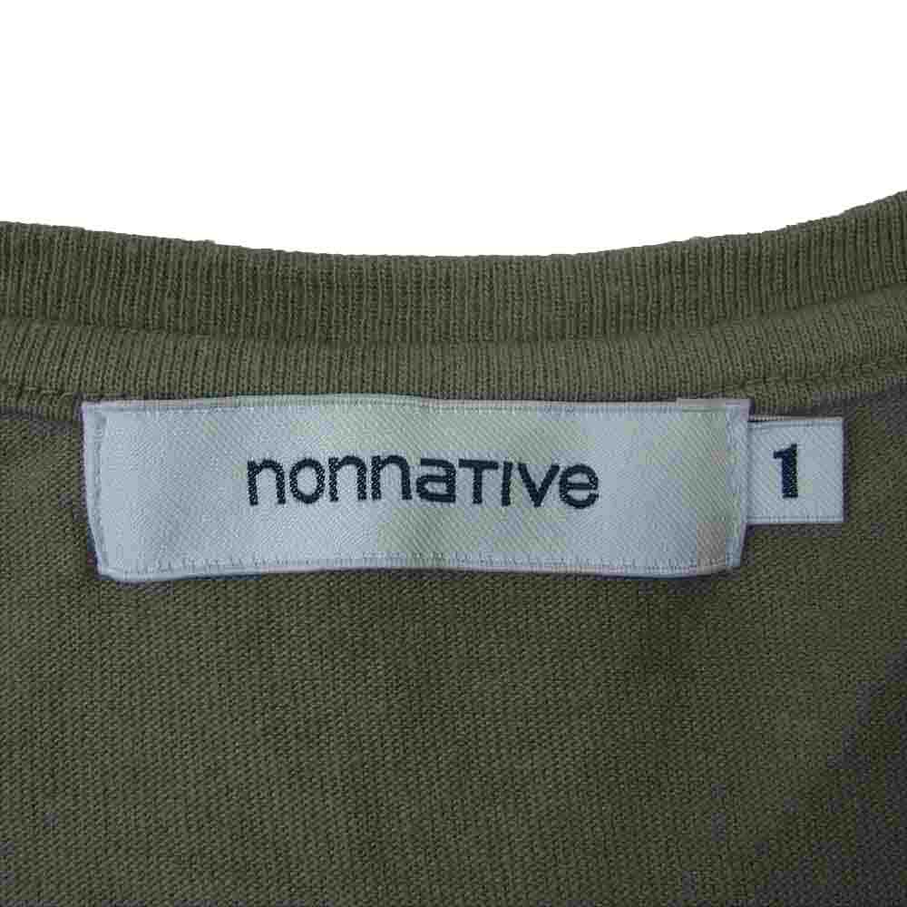 nonnative ノンネイティブ 17AW NN-C3206 CLERK L/S TEE COTTON JERSEY OVERDYED コットン ジャージ オーバーダイ 長袖 Tシャツ カーキ系 1【中古】