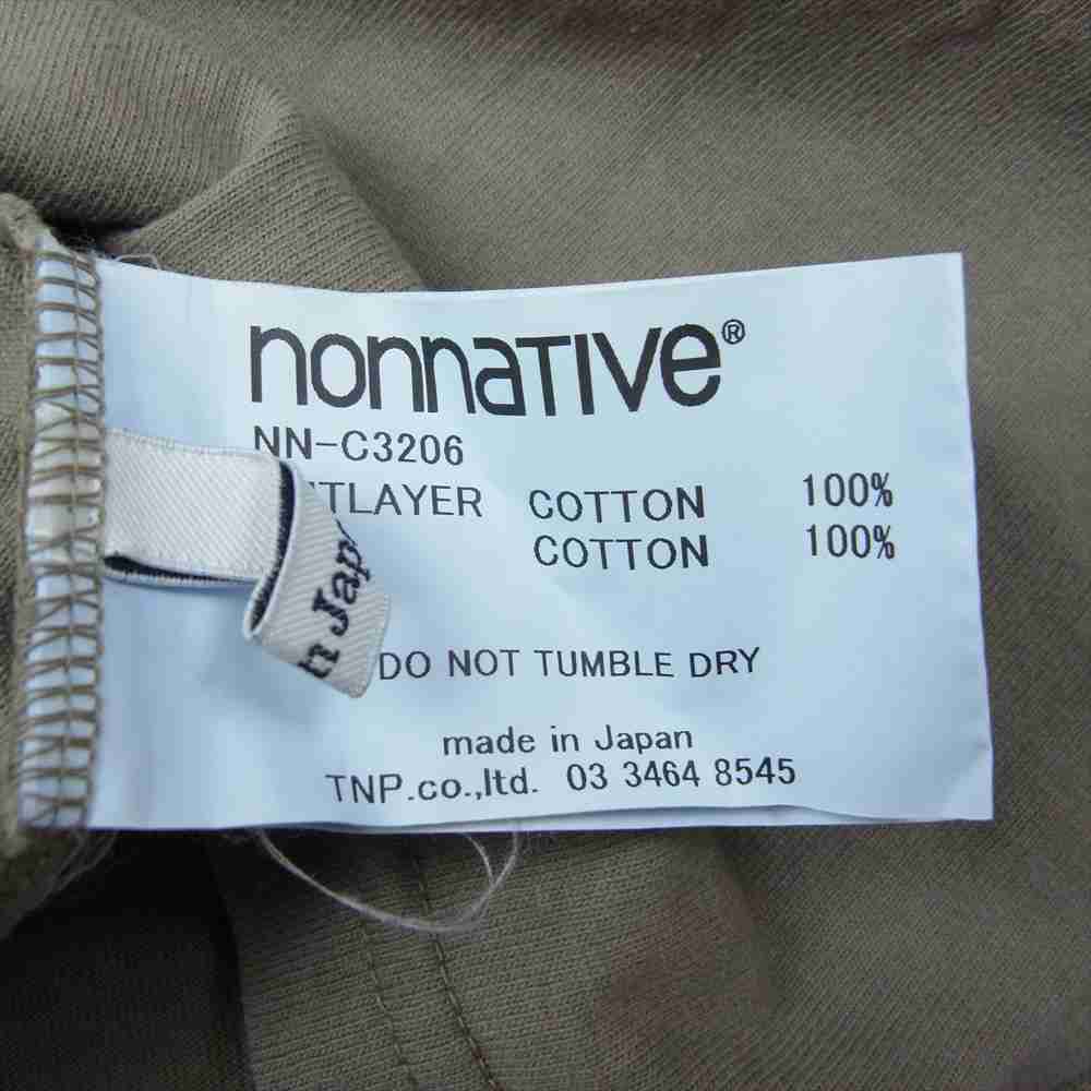 nonnative ノンネイティブ 17AW NN-C3206 CLERK L/S TEE COTTON JERSEY OVERDYED コットン ジャージ オーバーダイ 長袖 Tシャツ カーキ系 1【中古】