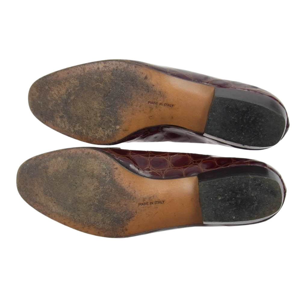 Salvatore Ferragamo サルヴァトーレフェラガモ クロコ型押し ローファー ブラウン系【中古】