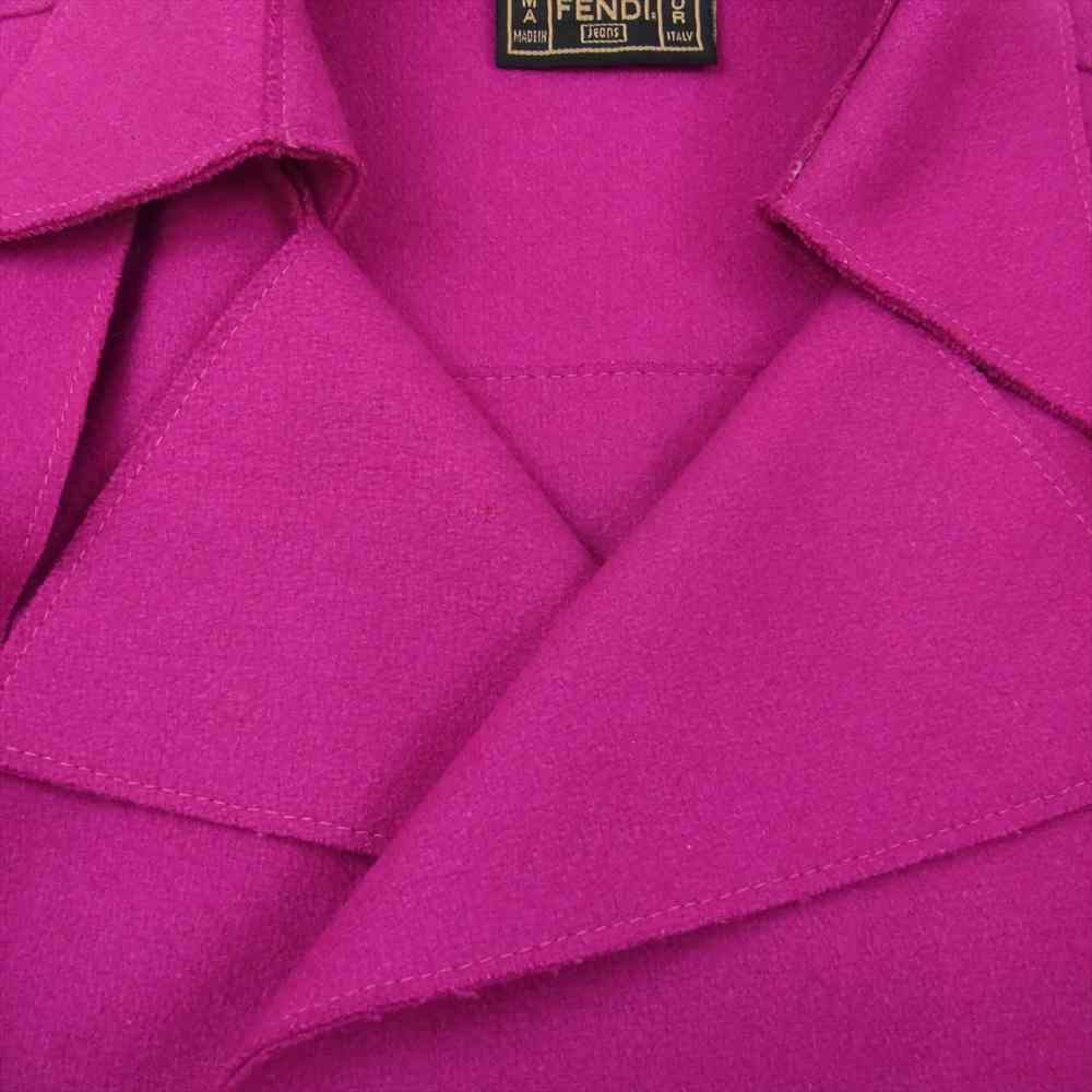 FENDI フェンディ 595570 06124 国内正規品 アオイ ウール ベルテッド ダブル コート パープル系 40【中古】