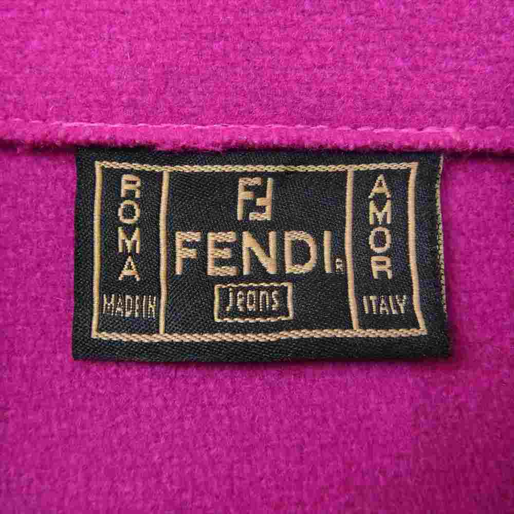 FENDI フェンディ 595570 06124 国内正規品 アオイ ウール ベルテッド ダブル コート パープル系 40【中古】