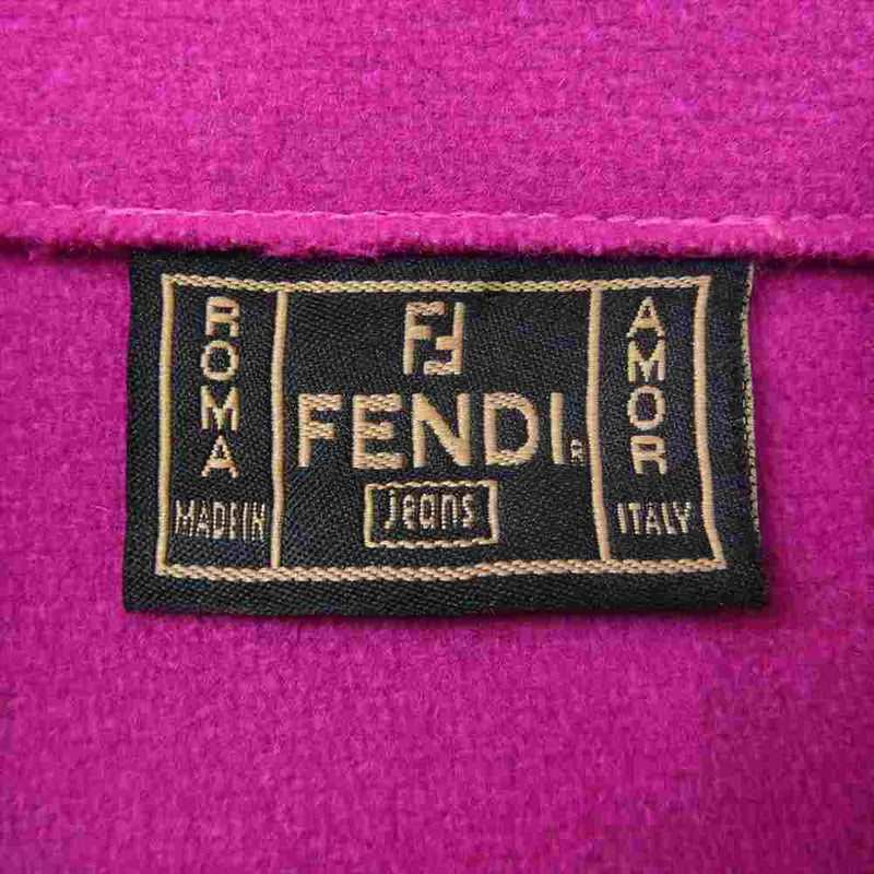 FENDI フェンディ 595570 06124 国内正規品 アオイ ウール ベルテッド ダブル コート パープル系 40【中古】