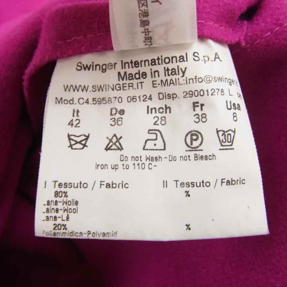 FENDI フェンディ 595570 06124 国内正規品 アオイ ウール ベルテッド ダブル コート パープル系 40【中古】