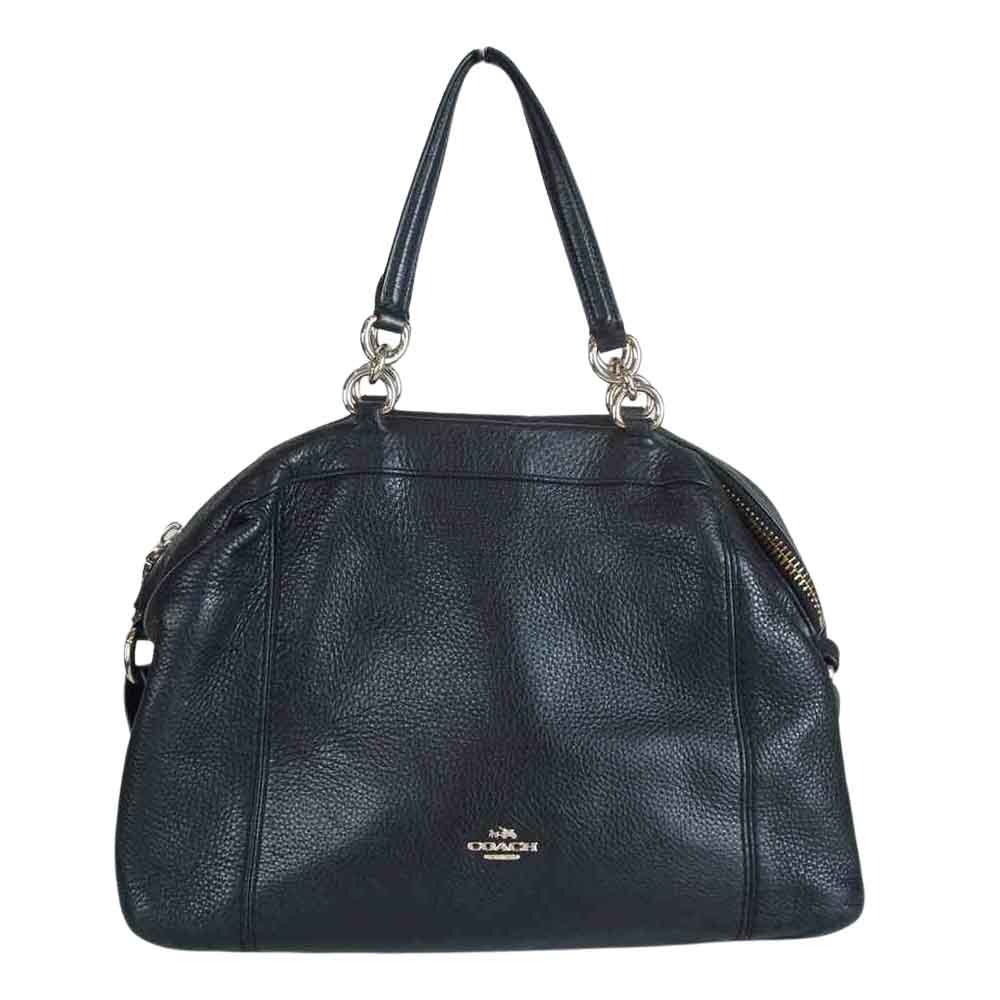 COACH コーチ レザー ハンドバック ブラック系【中古】
