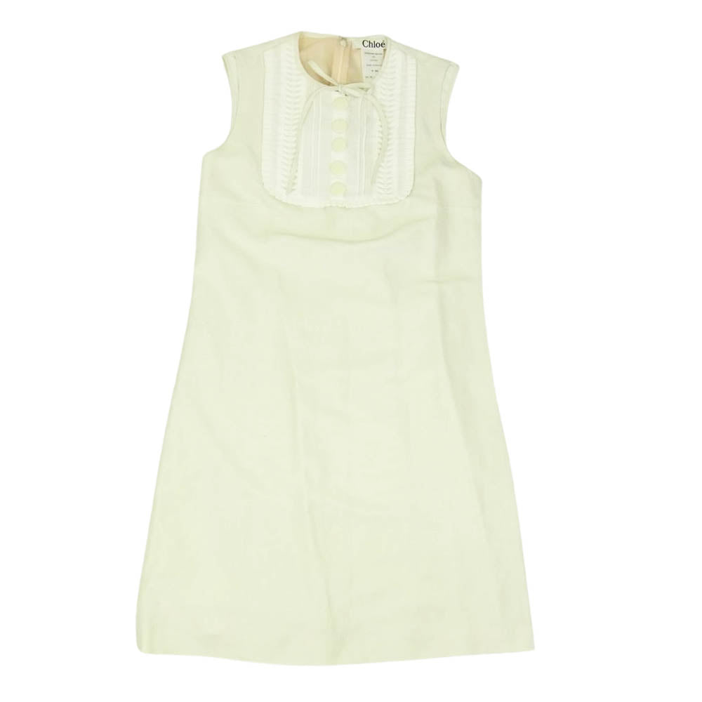 Chloe クロエ 国内正規品 フランス製 ノースリーブ ワンピース ベージュ系 36【中古】