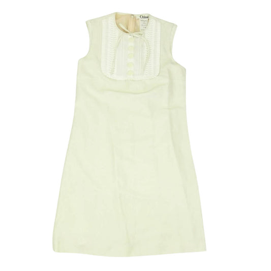Chloe クロエ 国内正規品 フランス製 ノースリーブ ワンピース ベージュ系 36【中古】