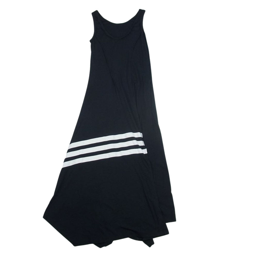 Y-3 Yohji Yamamoto ワイスリー ヨウジヤマモト CY8393 Sleeveless Maxi Dress 3ライン アシンメトリー ノースリーブ マキシ ワンピース ブラック系 S【中古】