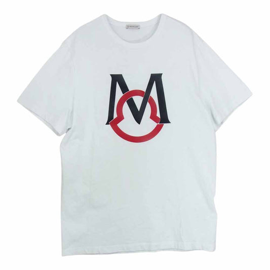 MONCLER モンクレール G10918C7E120 8390T 国内正規品 MAGLIA T-SHIRT マグリア ロゴ クルーネック 半袖 Tシャツ ホワイト系 L【中古】