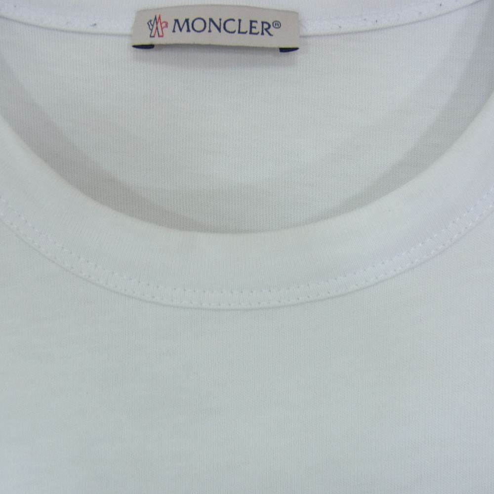 MONCLER モンクレール G10918C7E120 8390T 国内正規品 MAGLIA T-SHIRT マグリア ロゴ クルーネック 半袖 Tシャツ ホワイト系 L【中古】