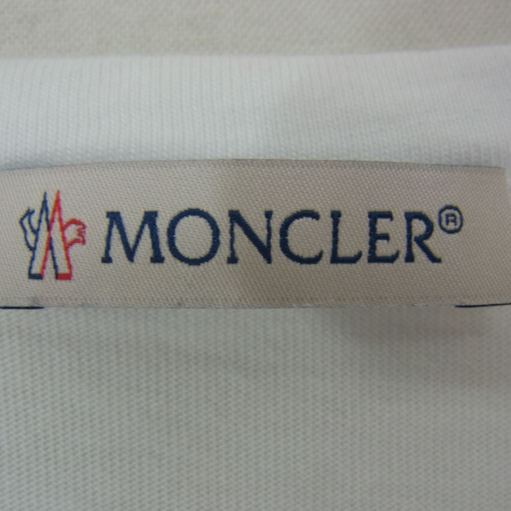 MONCLER モンクレール G10918C7E120 8390T 国内正規品 MAGLIA T-SHIRT マグリア ロゴ クルーネック 半袖 Tシャツ ホワイト系 L【中古】