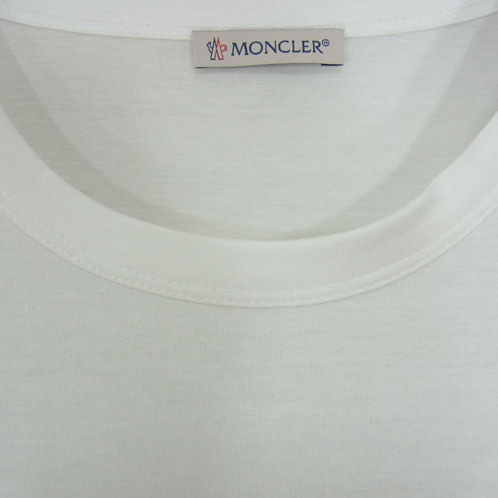 MONCLER モンクレール 20SS G10918C7D610 8390Y MAGLIA T-SHIRT LOVE SUMMER ラブサマー マグリア ロゴ クルーネック 半袖 Tシャツ ホワイト系 XL【中古】
