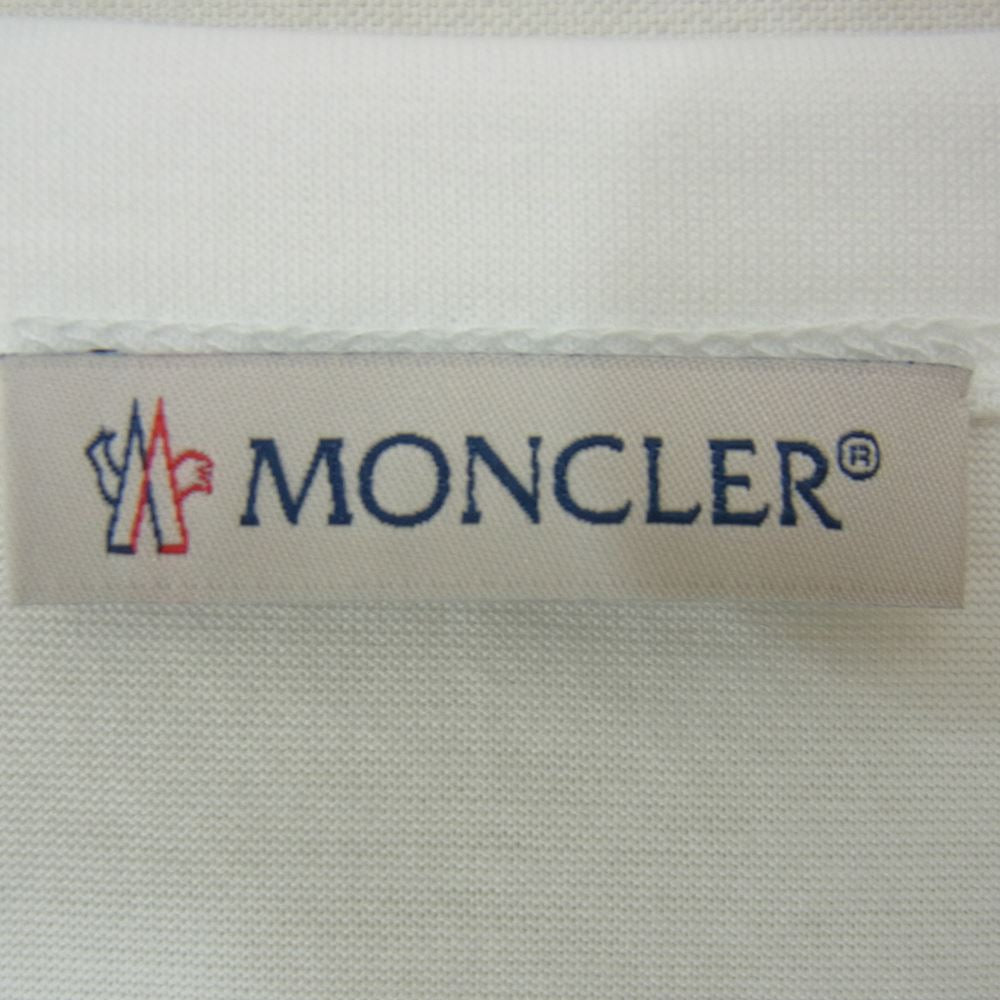 MONCLER モンクレール 20SS G10918C7D610 8390Y MAGLIA T-SHIRT LOVE SUMMER ラブサマー マグリア ロゴ クルーネック 半袖 Tシャツ ホワイト系 XL【中古】