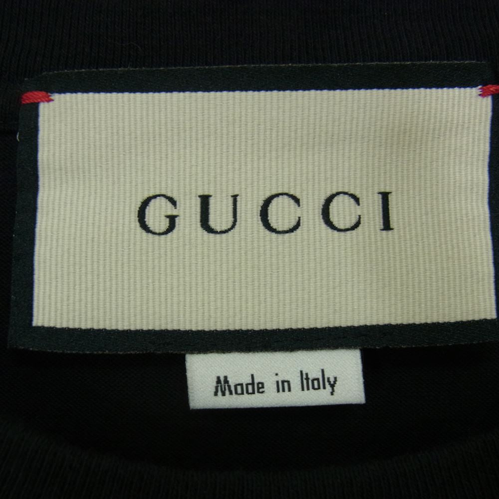 GUCCI グッチ 20SS 616036 XJCOQ 国内正規品 オーバーサイズ クルーネック ロゴプリント 半袖 Tシャツ ブラック系 M【中古】