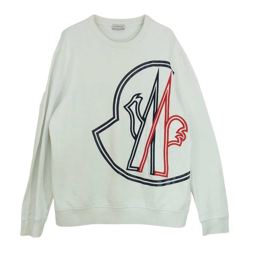 MONCLER モンクレール H10918G00014 809KR 国内正規品 MAGLIA マグリア ロゴ クルーネック スウェット トレーナー ホワイト系 L【中古】