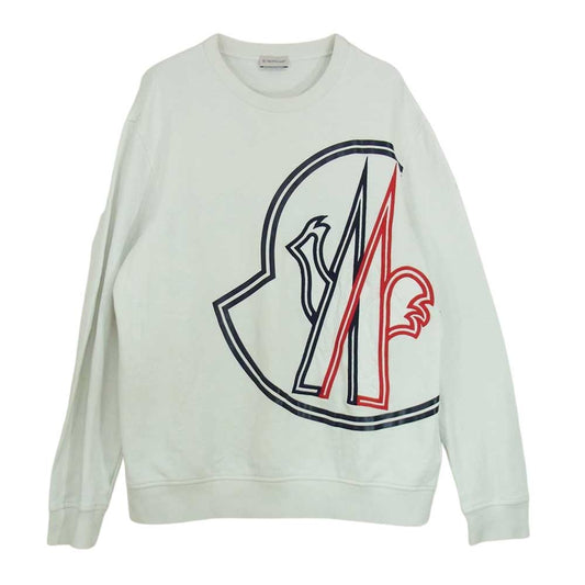 MONCLER モンクレール H10918G00014 809KR 国内正規品 MAGLIA マグリア ロゴ クルーネック スウェット トレーナー ホワイト系 L【中古】