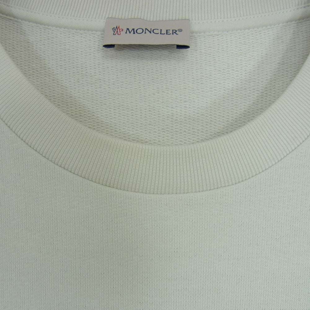 MONCLER モンクレール H10918G00014 809KR 国内正規品 MAGLIA マグリア ロゴ クルーネック スウェット トレーナー ホワイト系 L【中古】