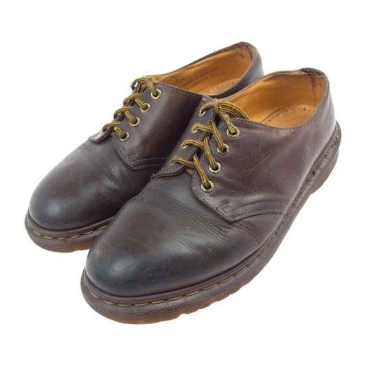 Dr.Martens ドクターマーチン イングランド製 4ホール レザー ロー シューズ ブラウン系 8【中古】