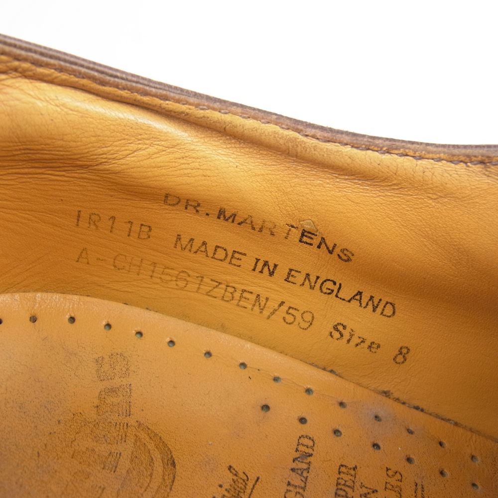 Dr.Martens ドクターマーチン イングランド製 4ホール レザー ロー シューズ ブラウン系 8【中古】