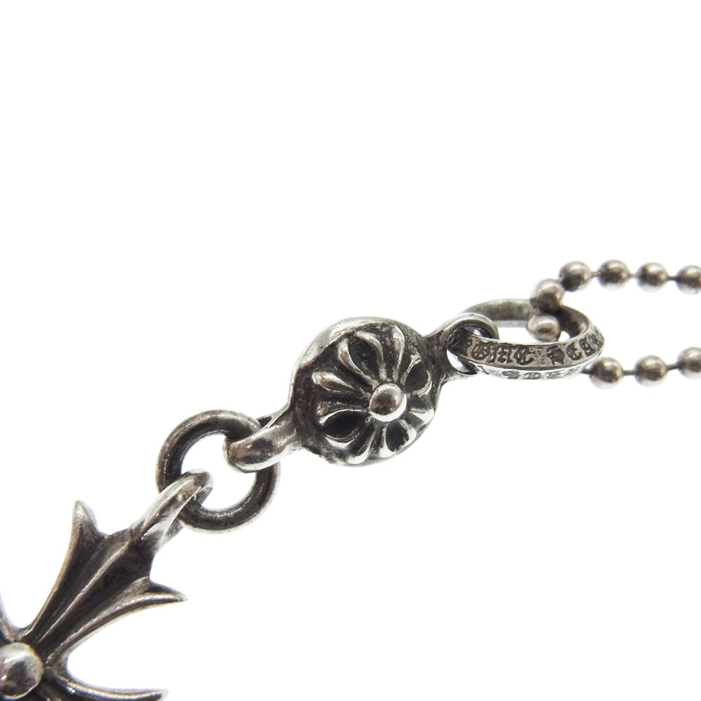 CHROME HEARTS クロムハーツ（原本無） 1B TNY CH CRS 1ボール タイニーCH クロス チャーム ネックレス  シルバー系【中古】