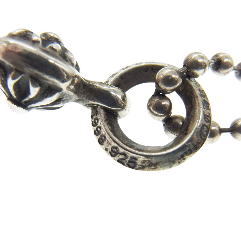 CHROME HEARTS クロムハーツ（原本無） 1B TNY CH CRS 1ボール タイニーCH クロス チャーム ネックレス  シルバー系【中古】