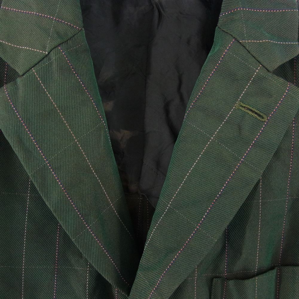 COMME des GARCONS HOMME DEUX コムデギャルソンオムドゥ AD2020 DG-J27 ポリ縮絨 サイドジップ 後ろ二重 カットオフエッジ 袖切替 テーラードジャケット グリーン系 ブラウン系 XS【美品】【中古】