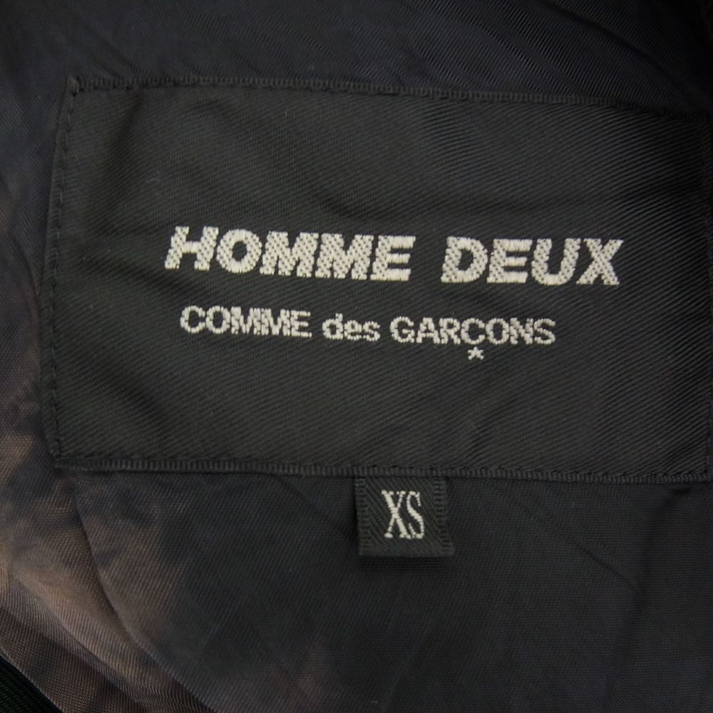 COMME des GARCONS HOMME DEUX コムデギャルソンオムドゥ AD2020 DG-J27 ポリ縮絨 サイドジップ 後ろ二重 カットオフエッジ 袖切替 テーラードジャケット グリーン系 ブラウン系 XS【美品】【中古】