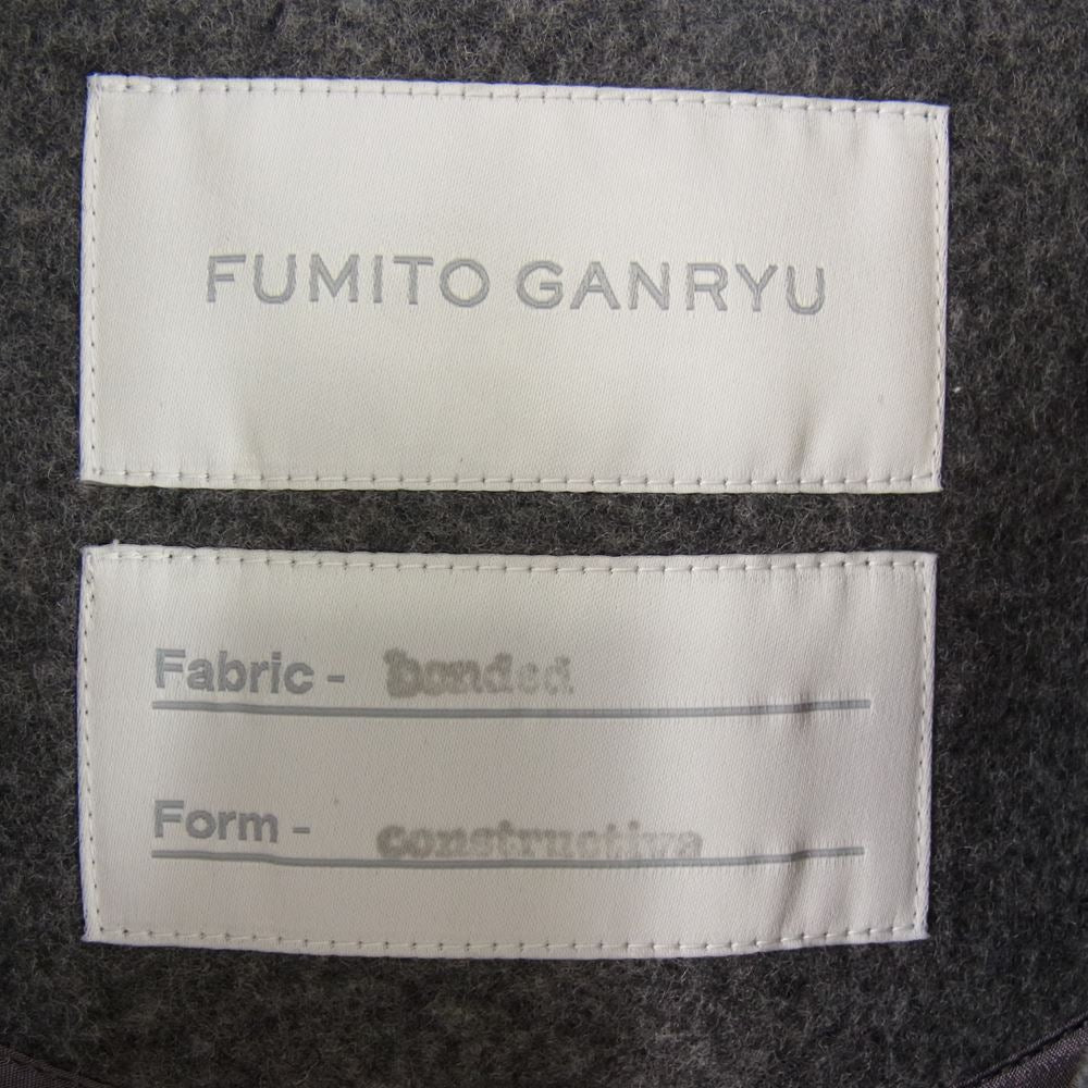 FUMITO GANRYU フミトガンリュウ 20AW FU4-CO-01 ビンテージ モダンコート メッシュボンディングメルトン オーバーサイズ Pコート グレー系 1【中古】