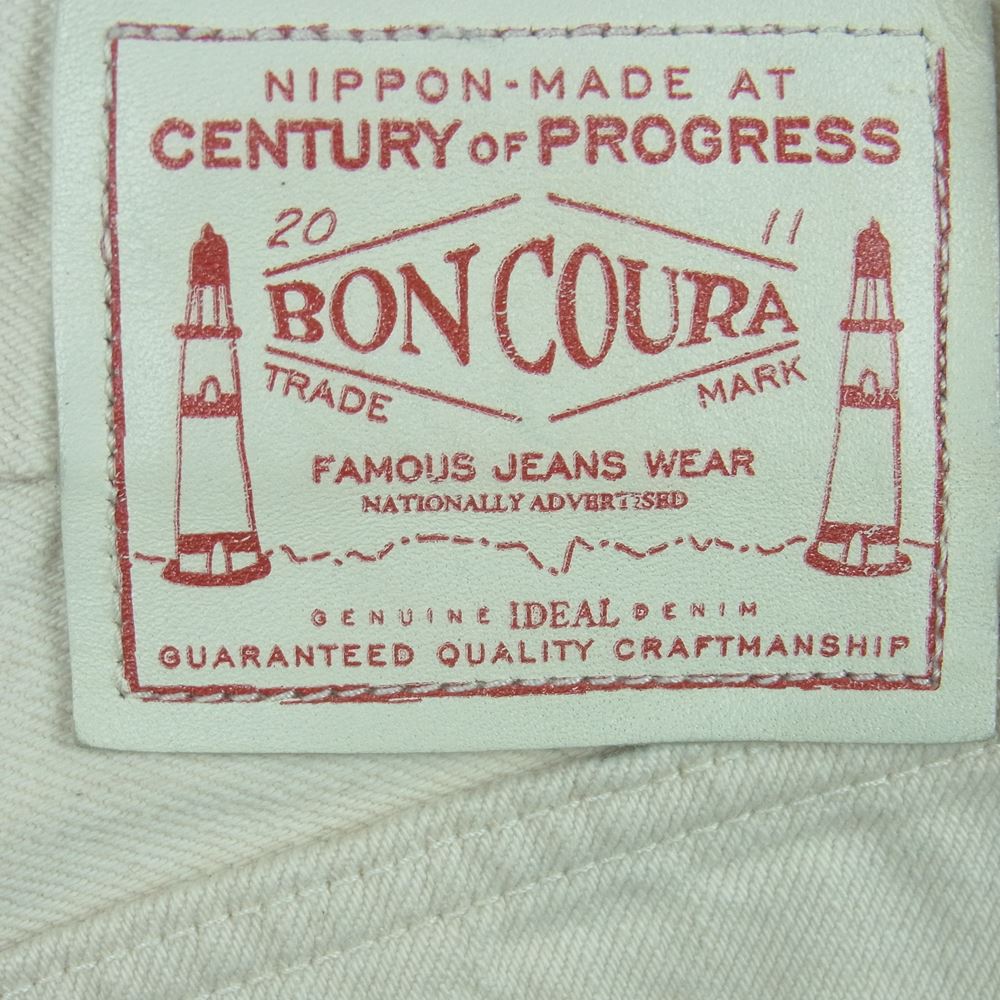 BONCOURA ボンクラ SHRINK TO FIT ホワイト セルビッチ デニム パンツ コットン 日本製 オフホワイト系 27【中古】