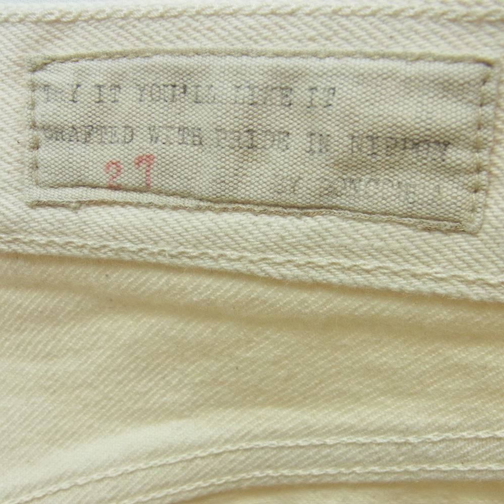 BONCOURA ボンクラ SHRINK TO FIT ホワイト セルビッチ デニム パンツ コットン 日本製 オフホワイト系 27【中古】