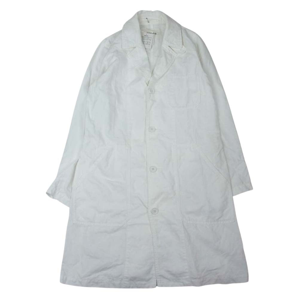 ZUCCa ズッカ ZU41FA009 コットンリネン ショップコート ホワイト系 M【美品】【中古】