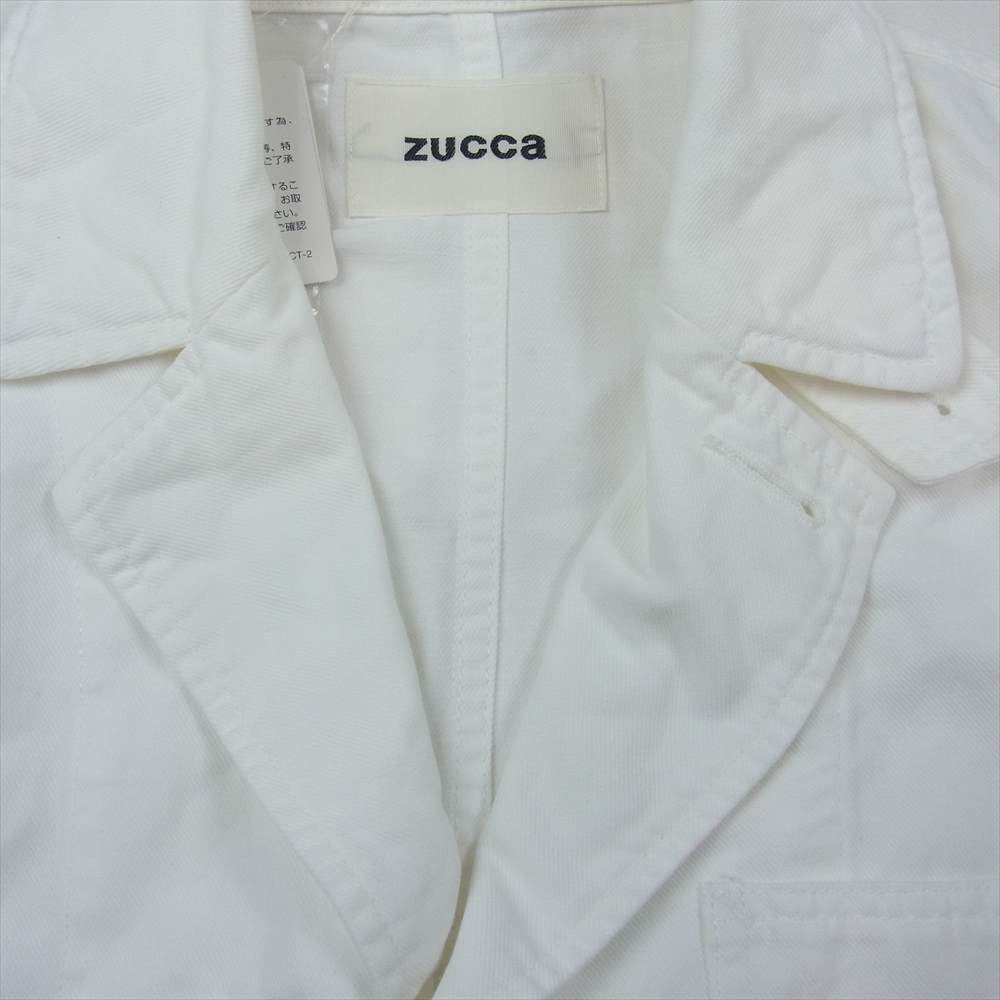 ZUCCa ズッカ ZU41FA009 コットンリネン ショップコート ホワイト系 M【美品】【中古】