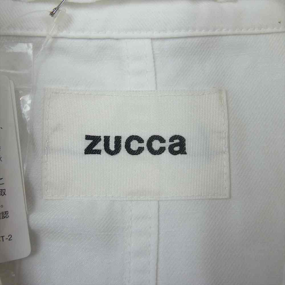 ZUCCa ズッカ ZU41FA009 コットンリネン ショップコート ホワイト系 M【美品】【中古】