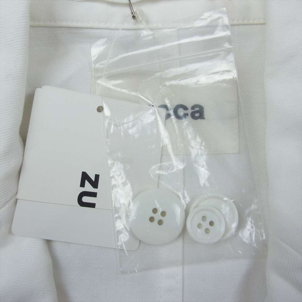 ZUCCa ズッカ ZU41FA009 コットンリネン ショップコート ホワイト系 M【美品】【中古】