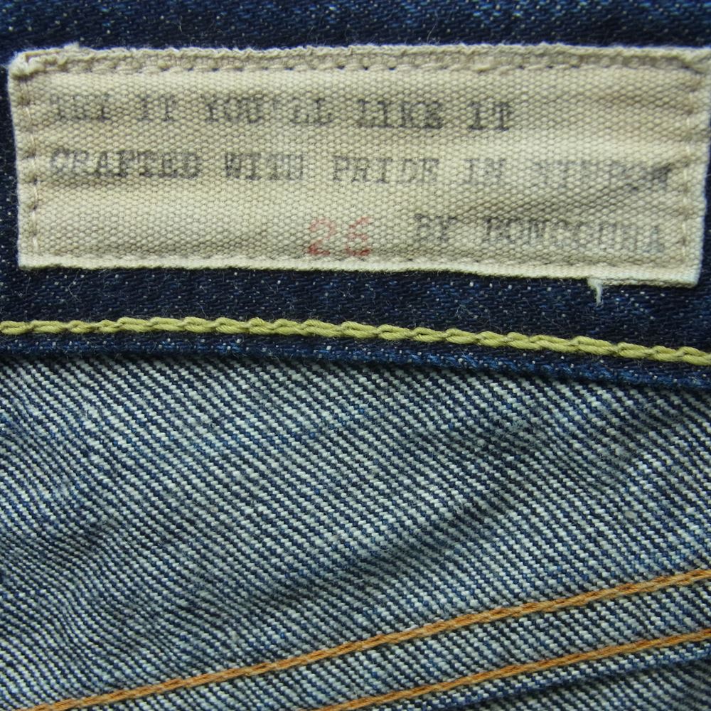 BONCOURA ボンクラ SHRINK TO FIT インディゴ セルビッチ デニム パンツ コットン 日本製 インディゴブルー系 26【中古】