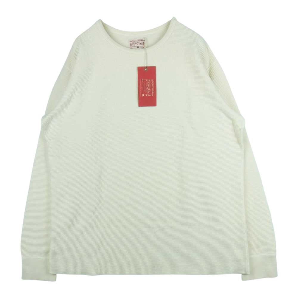 BONCOURA ボンクラ Heavy Weight Thermal Long Sleeves ヘビーウエイト ワッフル サーマル カットソー オフホワイト系 42【新古品】【未使用】【中古】