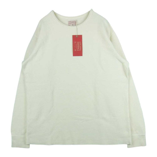 BONCOURA ボンクラ Heavy Weight Thermal Long Sleeves ヘビーウエイト ワッフル サーマル カットソー オフホワイト系 42【新古品】【未使用】【中古】